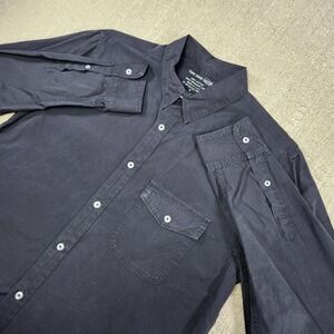 Save Khaki United Shirt Mens Medium Button Up Cotton USA Made Lightweight Black